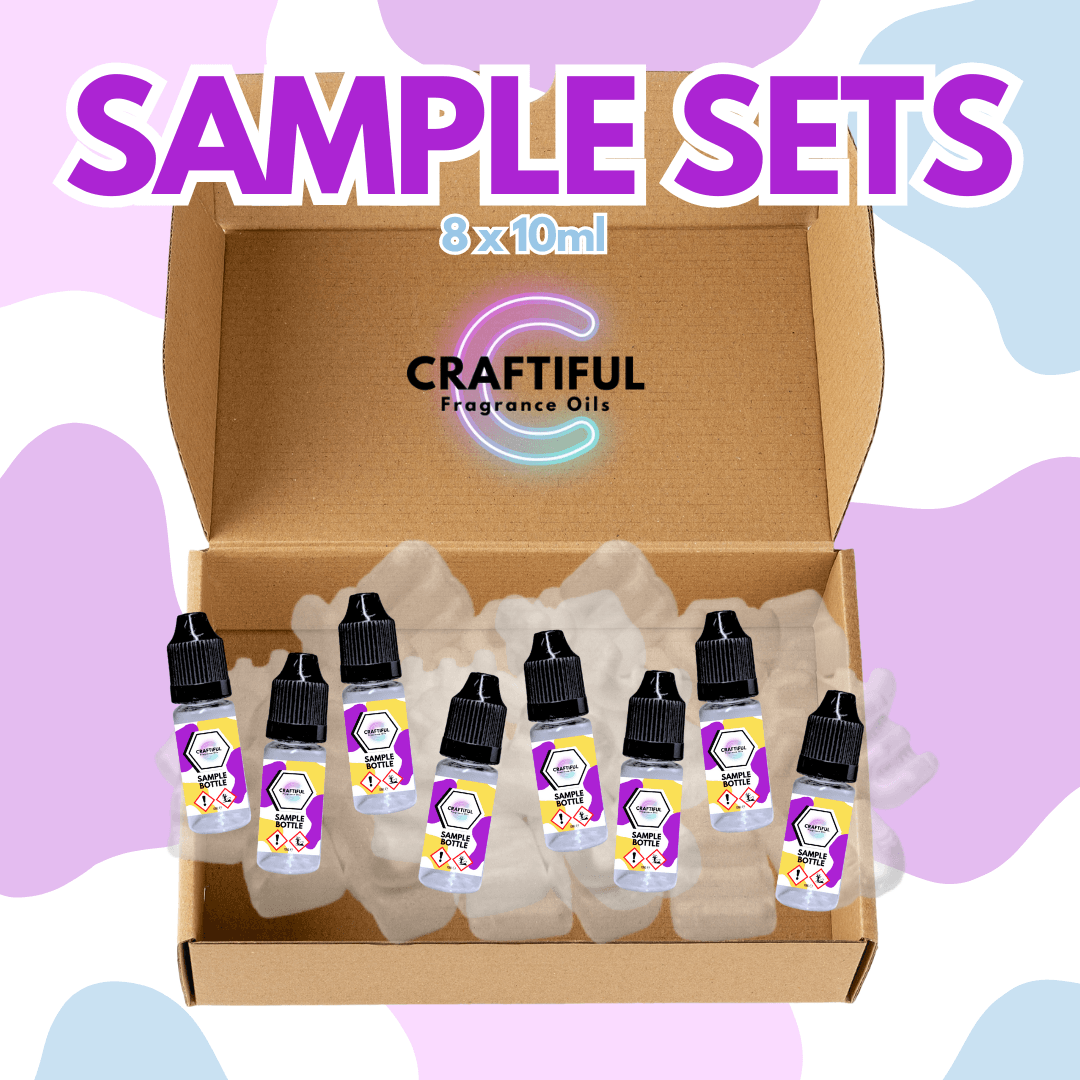 Sample Pack 8 x 10ml Bottles - Craftiful Fragrance Oils - Supplies for Wax Melts, Candles, Room Sprays, Reed Diffusers, Bath Bombs, Soaps, Perfumes, Bath Salts and Body Sprays